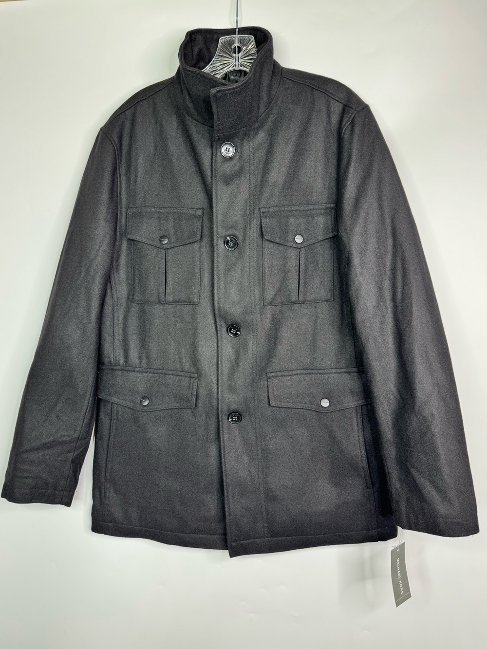 Michael Kors Black Wool Blend Button Jacket NWT Size Small